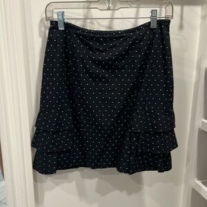 Women’s Black and White small polka dot ruffled skirt.